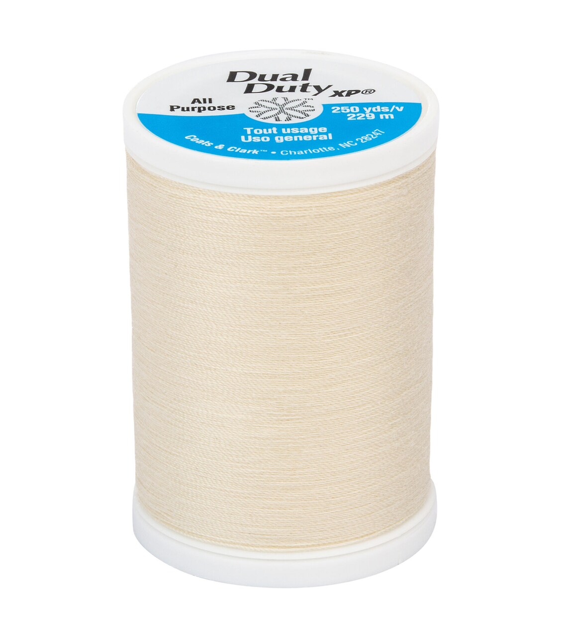 250 yards -- Dual Duty XP -- All Purpose Sewing Thread -- Cream Color -- Ref. S910-8020 by Coats & Clark®